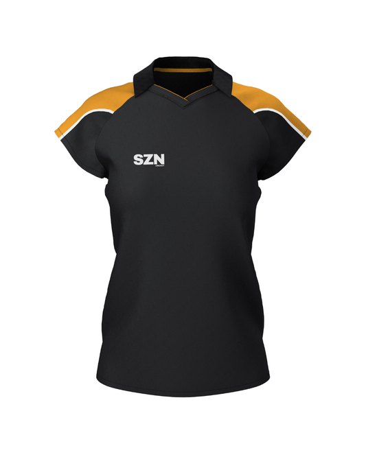 WOMEN'S POLO (Black/Amber)